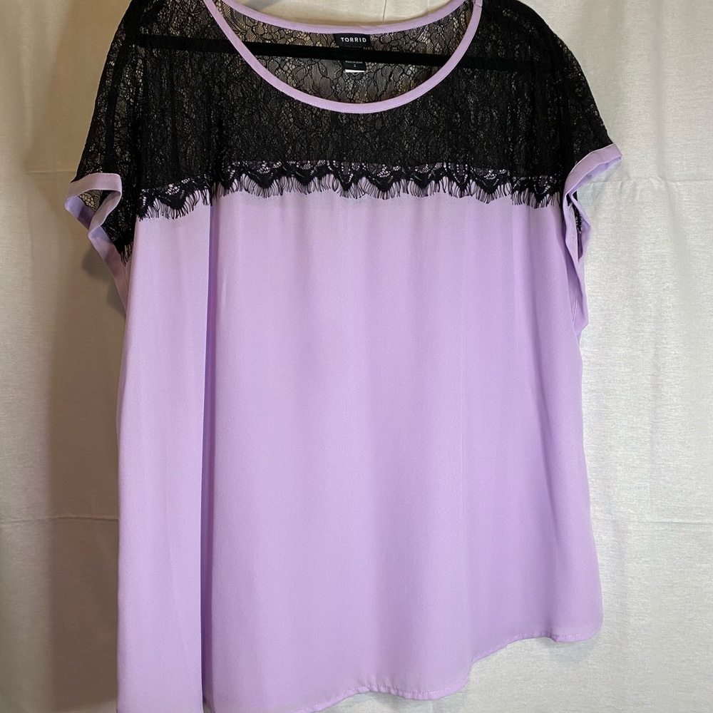 Sheer lace purple Torrid top